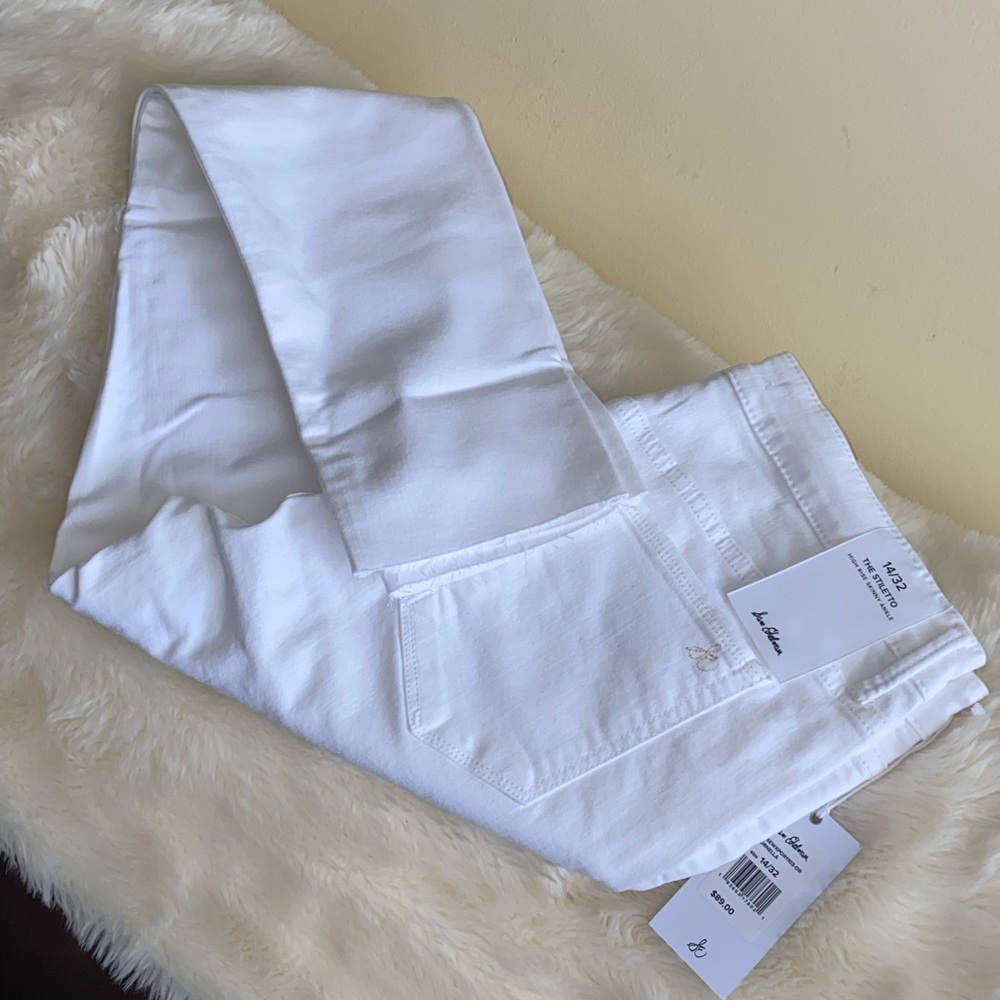 Sam Edelman White Stiletto Ankle Jean Size 32/14 White - Picture 6 of 7